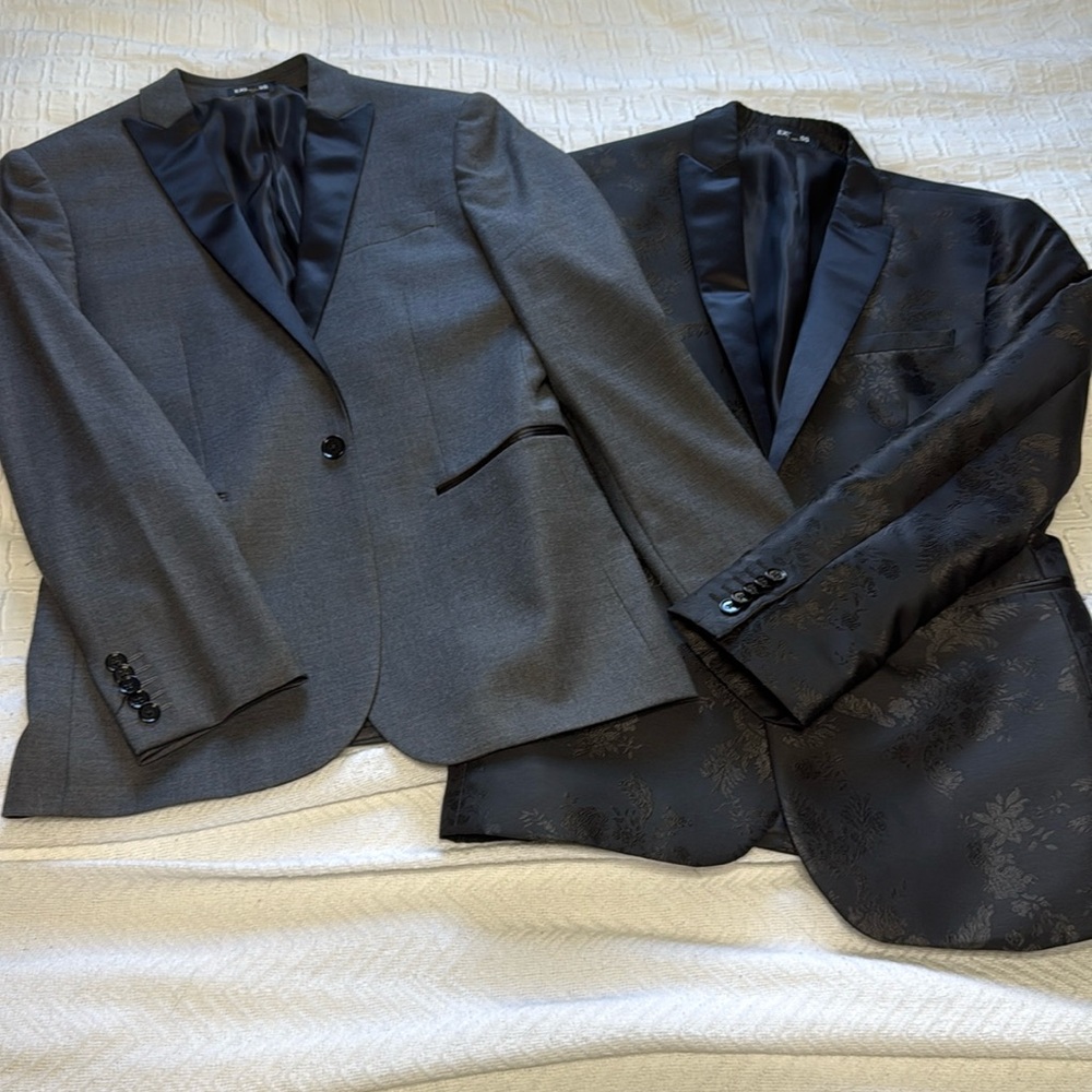 Gray and black suit jacket blazer express 38R